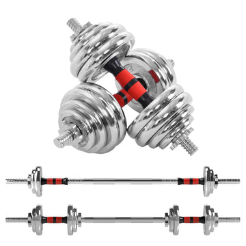 20kg Steel Adjustable Dumbbell Barbell Set – 2-in-1 Cast Iron Weights for Home Gym Workouts, Strength Training & Full Body
