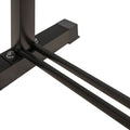 Close-up of a black metal frame corner on a white background