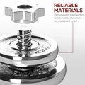 Close-up of a metal component with text about reliable materials