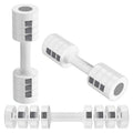 Set of adjustable dumbbells on a white background