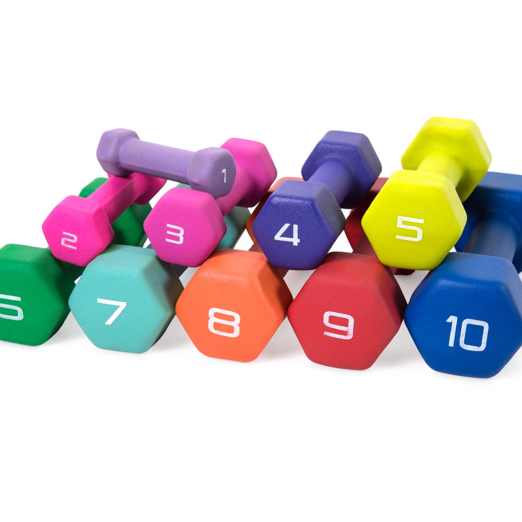 Anti-Roll Non-Slip Neoprene Dumbbell Weights - Hex Dumbbells