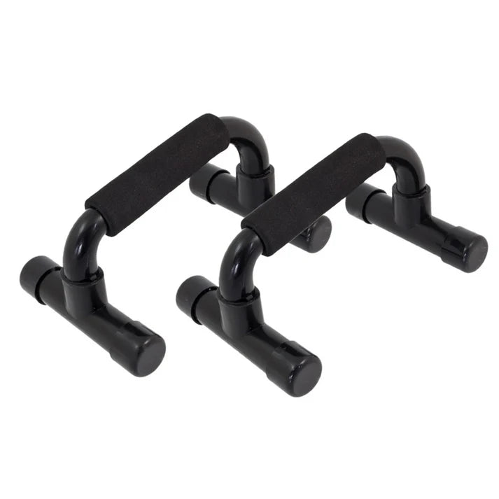 Black and blue hand grippers on a white background