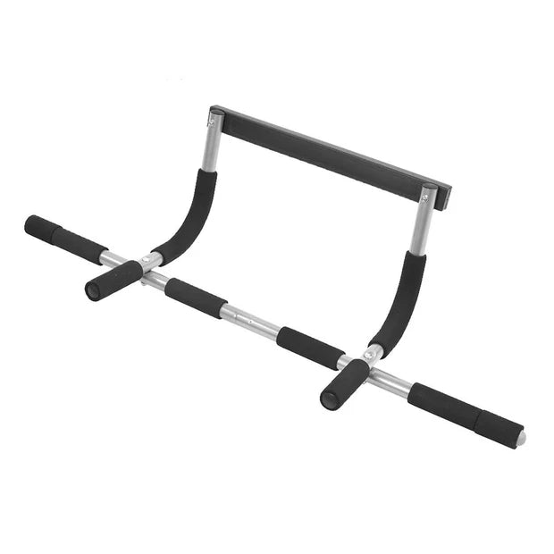 Gymnastic rings with black handles on a white background