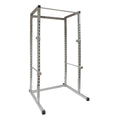 Silver power rack on a white background
