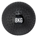 Black 8KG weight ball on a white background