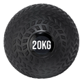 Black exercise ball with '20KG' marking on a white background